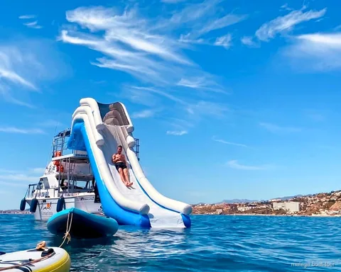 Vattenrutschkana och snorkling under delfinsafarin med snorkling från Malaga