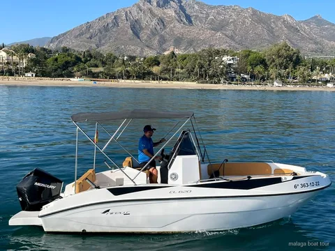 Rental boat on the Costa del Sol during the Malaga private boat rental